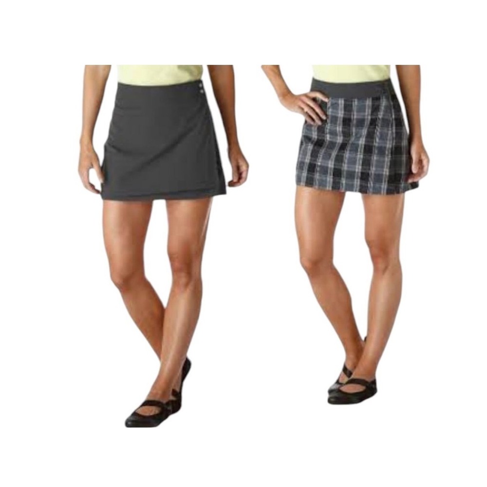 M by Novara for REI Womens Reversible Active Cycling, Outdoor Skirt Gray/Plaid M